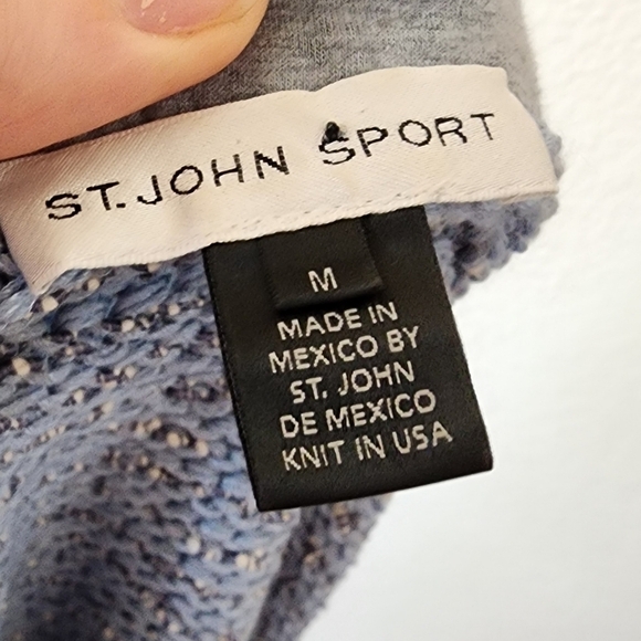 St. John Sport Heather Blue Knit Jacket M - Picture 5 of 5
